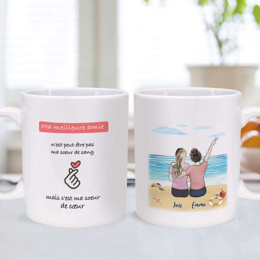 2 faces imprimées : Mug personnalisé Ma meilleure amie, ma soeur de co –  Neferje